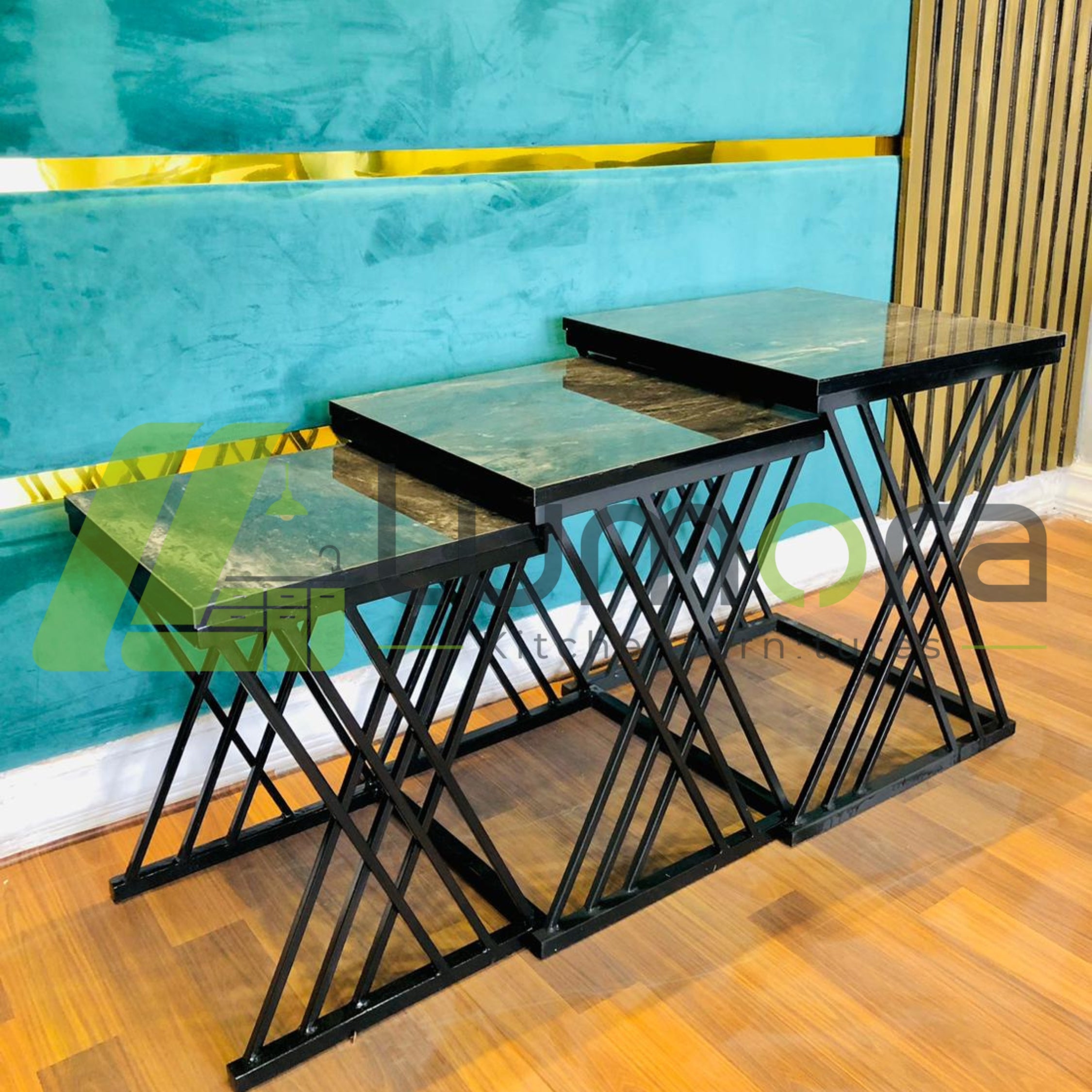 Ines Premium 3-Piece Nesting Table Set – Modern Marble Top Coffee & Side Tables