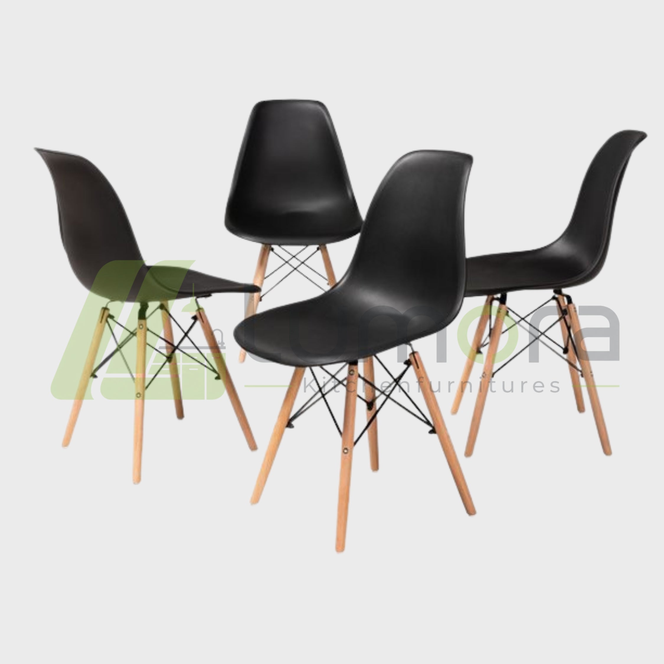 Chair & Table Set (4+1) – Modern Cafe & Restaurant Dining Set – Imported Metal/Wood Chairs