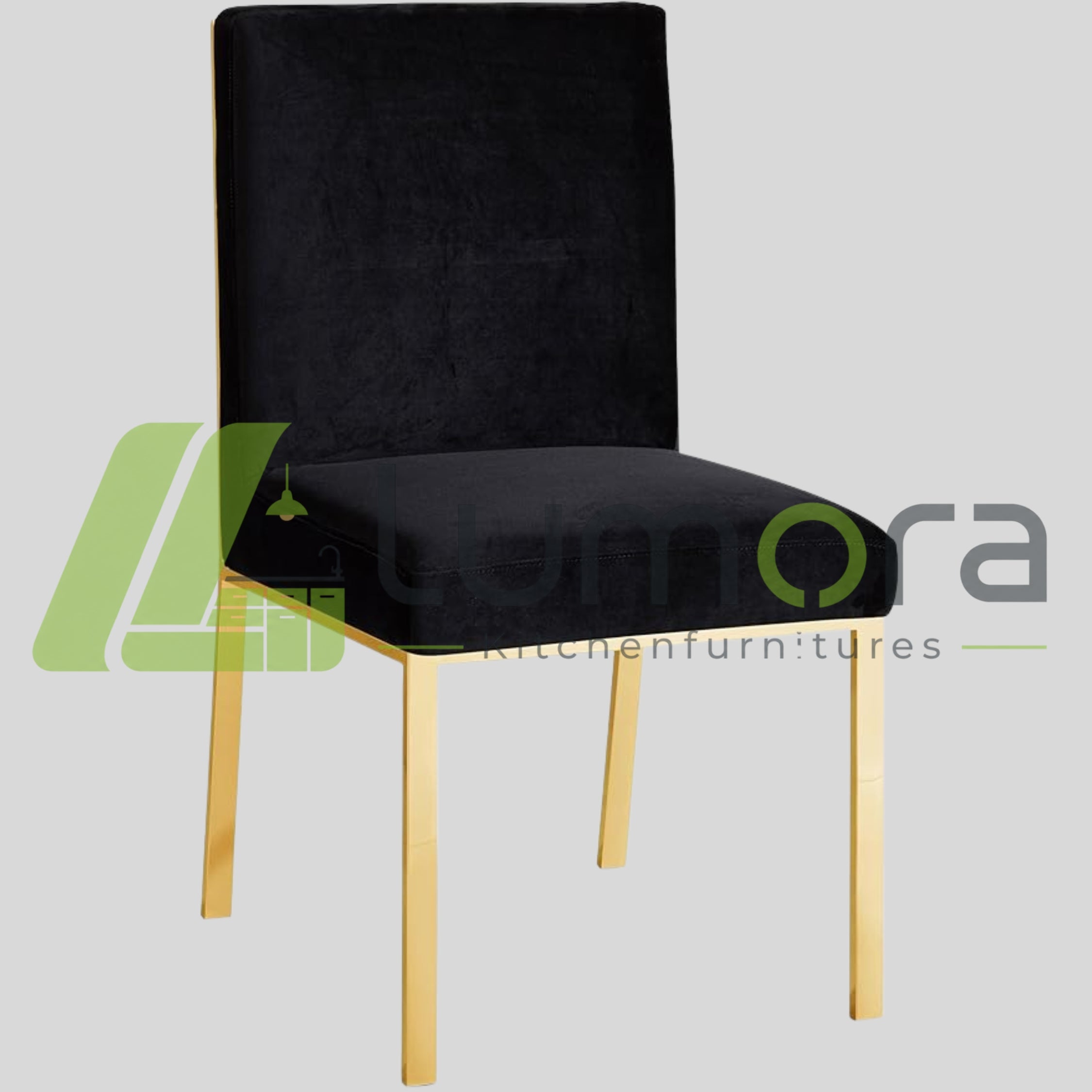 Meridian Opal Velvet Dining Chairs (Set of 2 or 4) – Black & Gold Modern Only Chairs