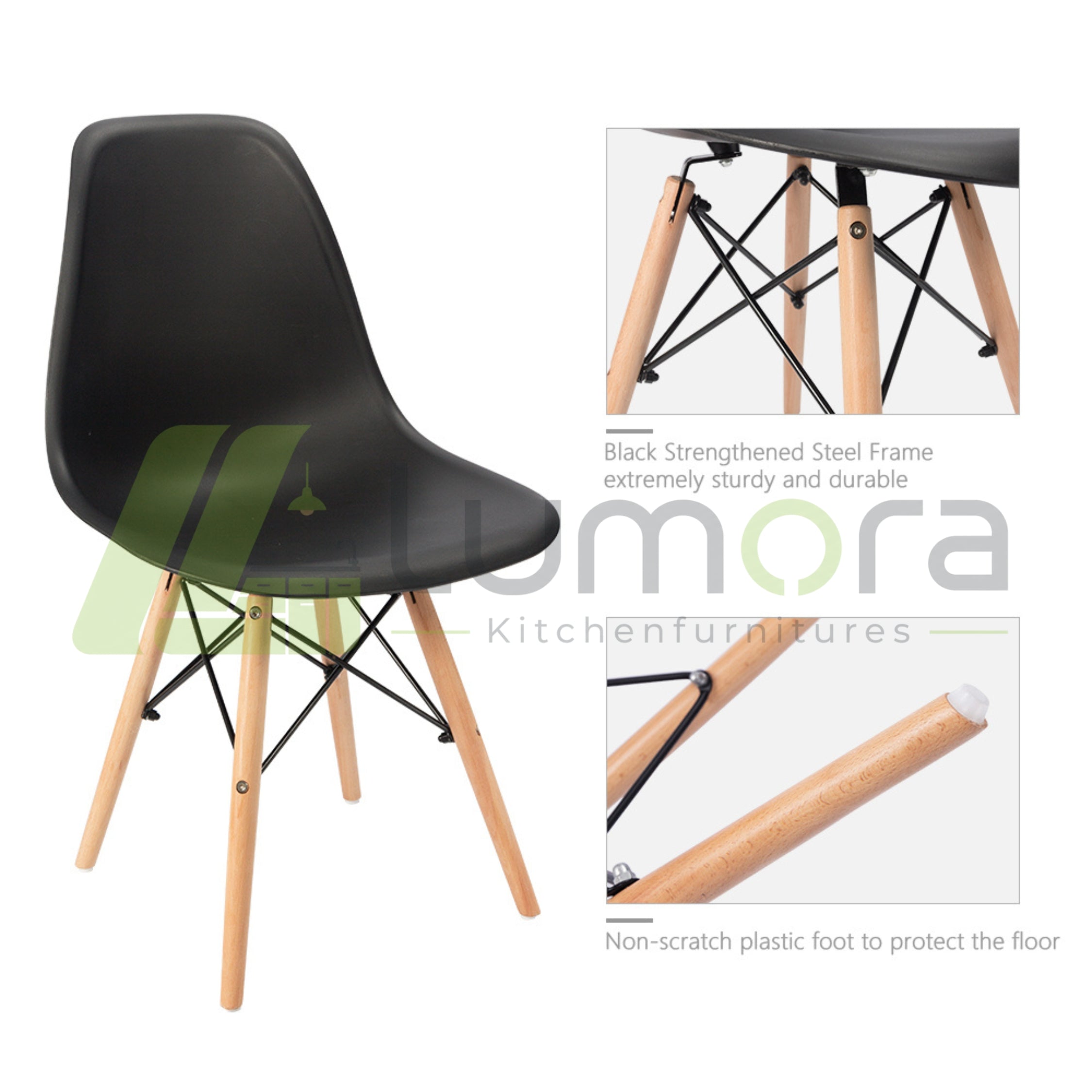 Chair & Table Set (4+1) – Modern Cafe & Restaurant Dining Set – Imported Metal/Wood Chairs